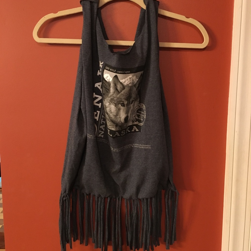 Upcycled Gray Wolf Tote